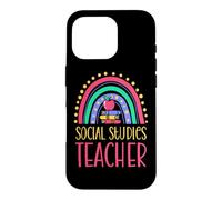 Social Studies Teacher Bohemian Rainbow Wholesome Aesthetic Case for iPhone 16 Pro