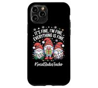 Social Studies Teacher Gnome Everything Is Fine Christmas Case for iPhone 11 Pro