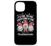 Social Studies Teacher Gnome Everything Is Fine Christmas Case for iPhone 13