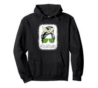Social Studies Teacher Messy Bun St. Patrick’s Day Pullover Hoodie
