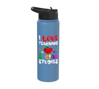 Social Studies Teacher Professor School Educator Worker Stainless Steel Insulated Water Bottle