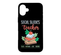 Social Studies Teacher Teach Motivate Love Inspire School Case for iPhone 16 Plus