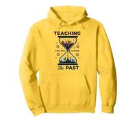 Social Studies Teacher: Teaching The Past For The Future Pullover Hoodie, Adult Unisex, Lemon, M