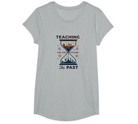 Social Studies Teacher: Teaching The Past for The Future T-Shirt, Girls, Heather Grey, Medium