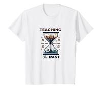 Social Studies Teacher: Teaching The Past for The Future T-Shirt, Kids, White, 3 Years