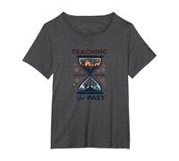 Social Studies Teacher: Teaching The Past for The Future T-Shirt, Women's Plus, Dark Heather Grey, 1X
