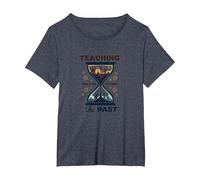 Social Studies Teacher: Teaching The Past for The Future T-Shirt, Women's Plus, Heather Blue, 4X