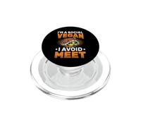 Social Vegan Avoid Meet Funny Pun Introvert Turtle PopSockets PopGrip for MagSafe