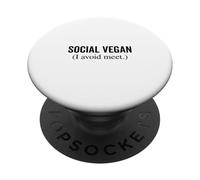 Social Vegan I Avoid Meet Funny Introvert Humor PopSockets Adhesive PopGrip