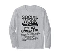 Social Work is Easy Funny Sarcastic Worker Women Men Long Sleeve T-Shirt
