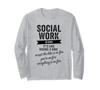Social Work is Easy Funny Sarcastic Worker Women Men Long Sleeve T-Shirt