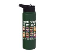 Social Work is My Jam and I'm Here to Spread It Stainless Steel Insulated Water Bottle
