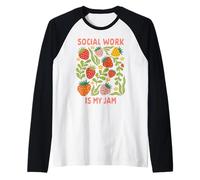 Social Work is My Jam Strawberry LCSW Social Worker Squad Raglan Baseball Tee