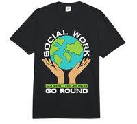 Social Work Makes The World Go Round Aide Social Service Comfort Colors Adult Heavyweight T-Shirt