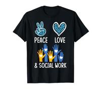 Social Work Peace Symbol Heart Leopard Print T-Shirt