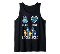 Social Work Peace Symbol Heart Leopard Print Tank Top