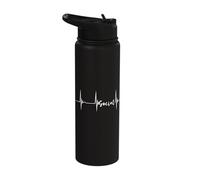 Social Work Social Worker Caregiver Heartbeat ECG Pulse Stainless Steel Insulated Water Bottle