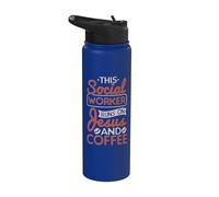 Social Work This Social Worker Runs On Jesus and Coffee Stainless Steel Insulated Water Bottle