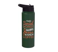 Social Work This Social Worker Runs On Jesus and Coffee Stainless Steel Insulated Water Bottle