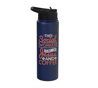 Social Work This Social Worker Runs On Jesus and Coffee Stainless Steel Insulated Water Bottle