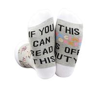 Social Worker Appreciation Gift This Social Worker is Off Duty Crew Socks Mental Health Empowering LSW MSW Socks (UK, Alpha, S, M, Regular, Regular, Social Worker)
