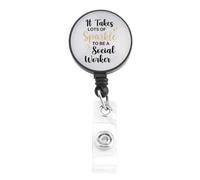Social Worker Badge Holder Retractable Clip Social Worker Appreciation Gifts MSW Graduation Gift Volunteer Badge Reel (SWorker Badge)