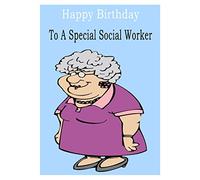 Social Worker birthday card, Special Social Worker birthday card, Size 8 x 5.5 inches
