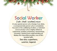 Social Worker Christmas Ornament Social Worker Gifts for Women Thank You Appreciation Ornament for Office Graduation Gift Assistant Principal Coworker Teacher Gift Christmas Tree Wooden Decorations