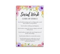 Social Worker Code Of EthicsCover Poster Art Canvas Gift for Friends Or for Your Own Use Bedroom Living Room Decoration AestheticUnframe-style 12x18inch(30x45cm)