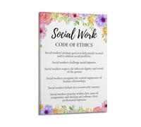 Social Worker Code Of EthicsCover Poster Art Canvas Gift for Friends Or for Your Own Use Bedroom Living Room Decoration AestheticFrame-style 24x36inch(60x90cm)