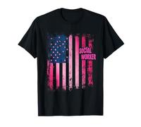 Social Worker Distressed American Flag T-Shirt