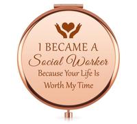 Social Worker Gifts for Women Compact Mirror Social Worker Appreciation Gifts School Social Workers Graduation Present Travel Makeup Mirrors Thank You Retirement Birthday Leaving Gift for Volunteer
