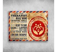 Social Worker, I Am Your Therapist, I Don’T Have A Magic Wand, Crystal Ball, Or All The Answers Retro Wall Decor Man Cave Home Pub Metal Tin Sign in 12x16 Inches.