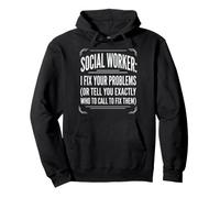 Social Worker I Fix Your Problems Vintage Typography Design Pullover Hoodie