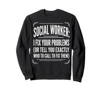Social Worker I Fix Your Problems Vintage Typography Design Sweatshirt