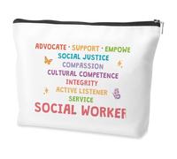 Social Worker Makeup Bags,Social Worker Gifts,Social Worker Appreciation Gifts,Thank You Gift for Women,Christmas Presents Cosmetic Bags