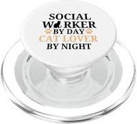 Social Worker Work Cat Owner Lover Support PopSockets PopGrip for MagSafe