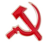 Socialist Red Star Sickle Hammer Lapel Pin, Klein, Non-precious metal