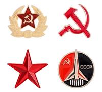 Socialist Red Star Sickle Hammer Lapel Pin, Klein, Non-precious metal