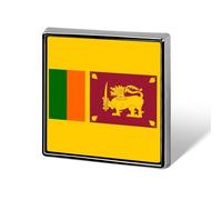 Socialist Republic Of Sri Lanka Flag Lapel Pin, Creative National Flag Square/Circle/Heart-Shaped Badge Brooch Pins, Patriotic National Style Souvenir Novelty Accessory For Unisex