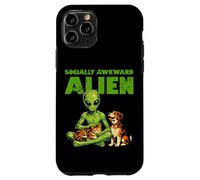 Socially Awkward Alien Funny Space Creature Cat Dog Pet Case for iPhone 11 Pro