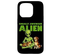 Socially Awkward Alien Funny Space Creature Cat Dog Pet Case for iPhone 15 Pro