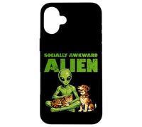 Socially Awkward Alien Funny Space Creature Cat Dog Pet Case for iPhone 16 Plus