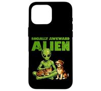 Socially Awkward Alien Funny Space Creature Cat Dog Pet Case for iPhone 16 Pro Max