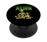 Socially Awkward Alien Funny Space Creature Cat Dog Pet PopSockets Adhesive PopGrip