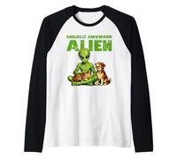 Socially Awkward Alien Funny Space Creature Cat Dog Pet Raglan Baseball Tee