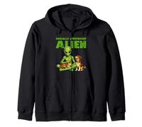Socially Awkward Alien Funny Space Creature Cat Dog Pet Zip Hoodie