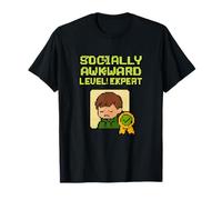 Socially Awkward Level Expert Pixel Gaming Badge T-Shirt