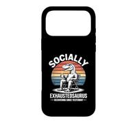 Socially Exhaustedasaurus Recovering Since Yesterday Case for iPhone 17 Pro Max