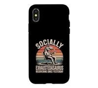 Socially Exhaustedasaurus Recovering Since Yesterday Case for iPhone X/XS